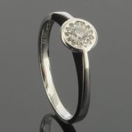 RASK wm158942019 Cluster ring, 14K hvidguld 585, Diamanter 0.20ct. W-S