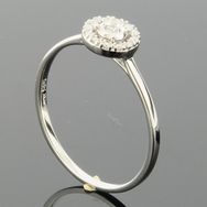RASK wm158993019 Cluster ring 7,3mm, 14K hvidguld 585, Diamanter 0.09c