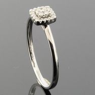 RASK wm158997019 Cluster ring 6,2mm, 14K hvidguld 585, Diamanter 0.10c