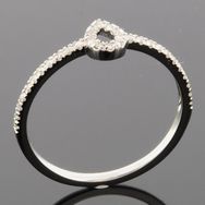 RASK wm159013019 Cluster ring 6mm, 14K hvidguld 585, Diamanter 0.10ct.