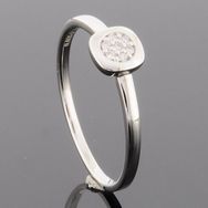 RASK wm159030019 Cluster ring 5,6mm, 14K hvidguld 585, Diamanter 0.035