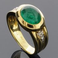 RASK wm160491019 Cabochon ring 14K guld 585 0.06ct. TW-SI Smaragd 10x8