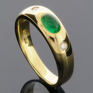 RASK wm160524019 Cabochon ring 14K guld 585 0.08ct. TW-SI Smaragd 6x4m