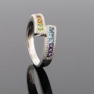 RASK wm175304019 Multicolor Ring 9mm, 72 Diamanter 0.22ct. W-SI, Lemom