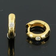 RASK wm284571019 Øreringe Creoler 12,5x3mm, 18K guld 750, Diamanter 0.
