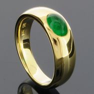 RASK wm667470019 Cabochon ring 14K guld 585 Smaragd 7x5mm