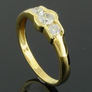 RASK wm674676019 Three stone ring 9K guld 375 Zirkonia cz