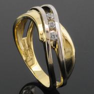 RASK wm675614019 Three stone ring 9K guld 375 Zirkonia cz
