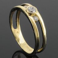 RASK wm675615019 Three stone ring 9K guld 375 Zirkonia cz