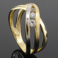 RASK wm675616019 Three stone ring 9K guld 375 Zirkonia cz