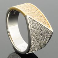 RASK wm746507019 Bred ring Sølv 10,2mm Forgyldt Zirkonia cz