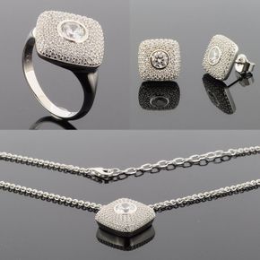 SiS-03 Sølv, Et vidunderligt Sølv smykkesæt med ring, ørestikke
