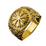 RASK V.K.N.G. Helm of awe with Mammen Ornament Gold Ring