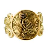 RASK V.K.N.G. Owl Symbol with Ornament Gold Ring