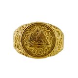 RASK: V.K.N.G. Valknut Urnes Style Gold Ring