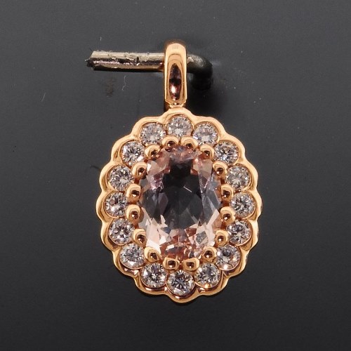 RASK wm 247962019 Vedhæng med Morganit 7x5mm og  Diamanter W-SI 0.24ct